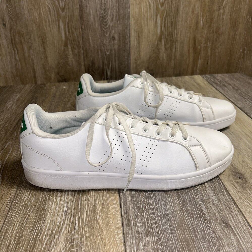 Adidas Mens US Size 13 Cloudfoam Advantage AW3914 White Leather Sneaker Shoes